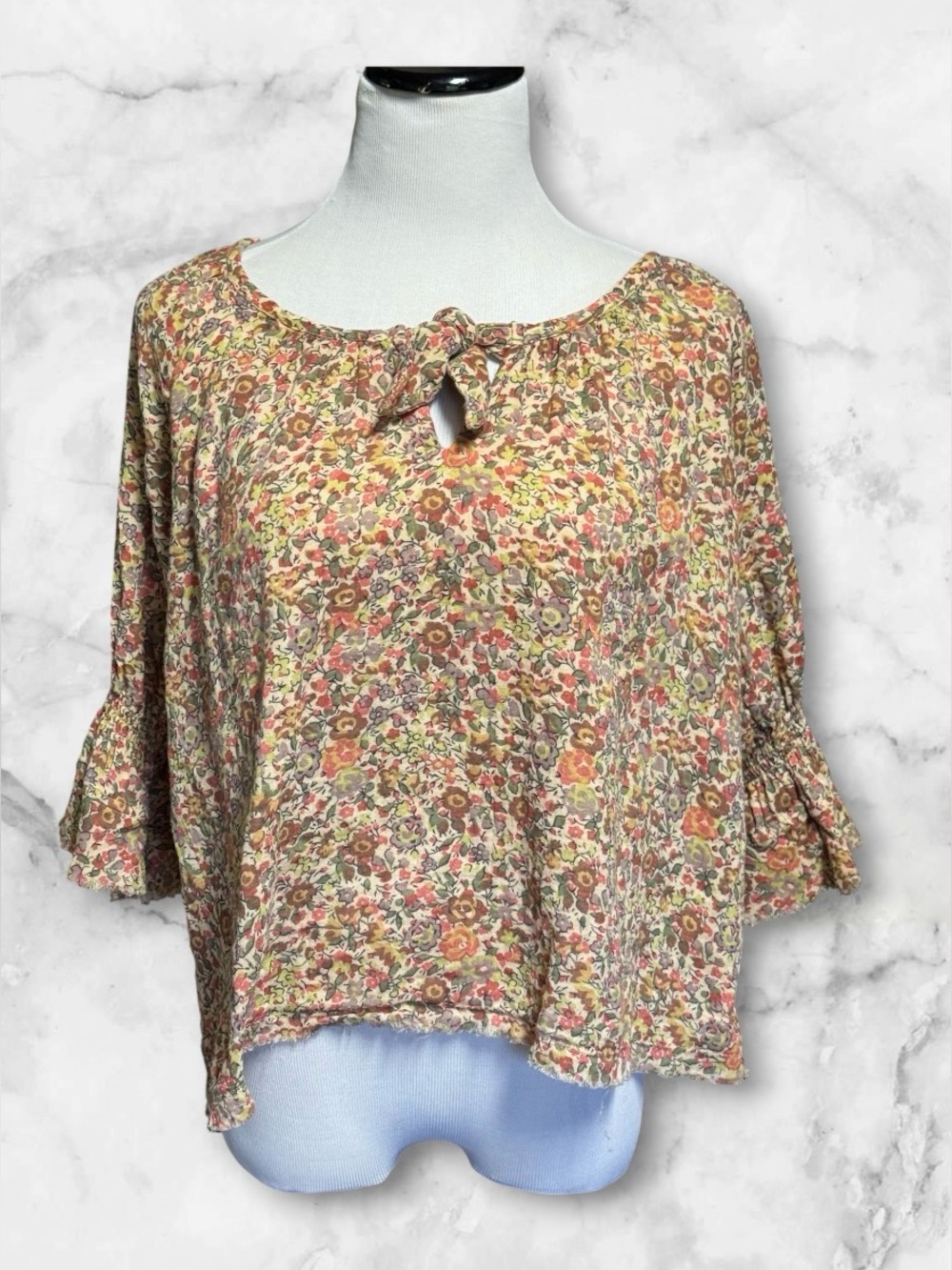 EUC Natural Life Floral Blouse SZ L